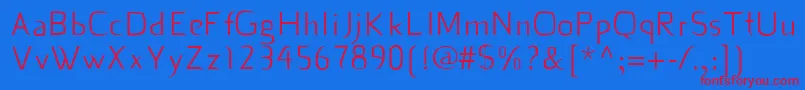 Dekiru Font – Red Fonts on Blue Background