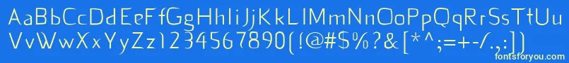 Dekiru Font – Yellow Fonts on Blue Background