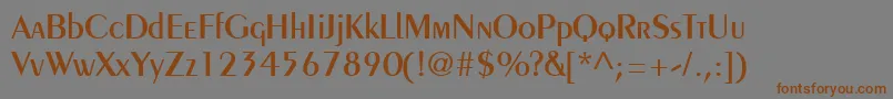 フォントCremeSsiSemiBold – 茶色の文字が灰色の背景にあります。