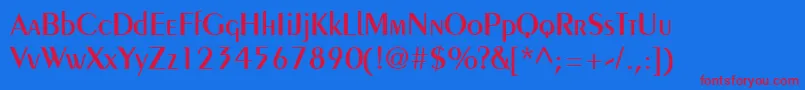 CremeSsiSemiBold Font – Red Fonts on Blue Background