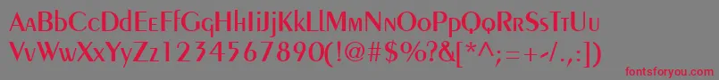 フォントCremeSsiSemiBold – 赤い文字の灰色の背景