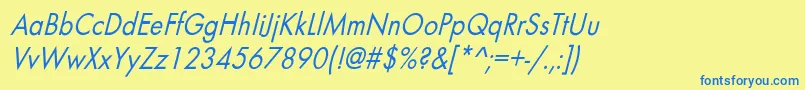 BelmarcndoblNo Font – Blue Fonts on Yellow Background