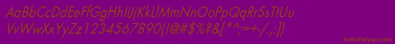 Fonte BelmarcndoblNo – fontes marrons em um fundo roxo