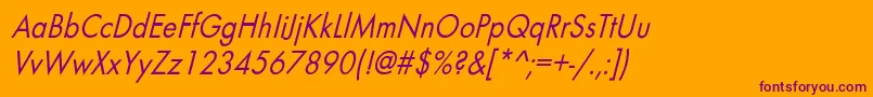 BelmarcndoblNo-Schriftart – Violette Schriften auf orangefarbenem Hintergrund
