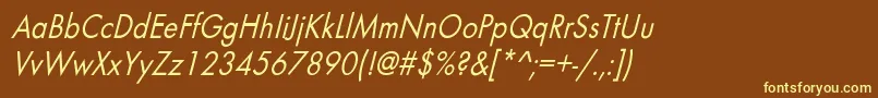 フォントBelmarcndoblNo – 黄色のフォント、茶色の背景
