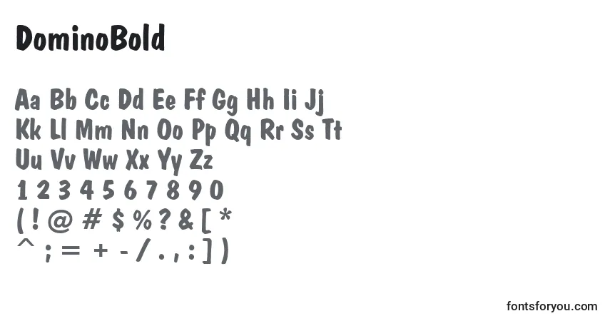 Czcionka DominoBold – alfabet, cyfry, specjalne znaki