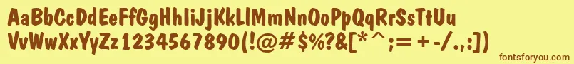Шрифт DominoBold – коричневые шрифты на жёлтом фоне