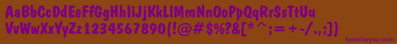 DominoBold-Schriftart – Violette Schriften auf braunem Hintergrund