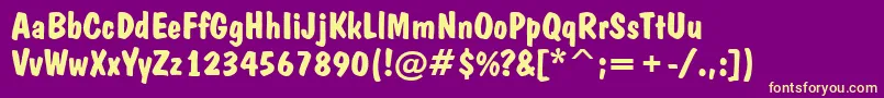 Weitere Informationen zur DominoBold-Schriftart DominoBold-Schriftart – Gelbe Schriften auf violettem Hintergrund