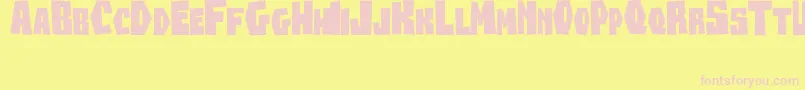 フォントBeanesdrock – ピンクのフォント、黄色の背景