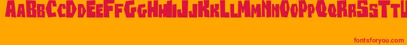 Beanesdrock-Schriftart – Rote Schriften auf orangefarbenem Hintergrund