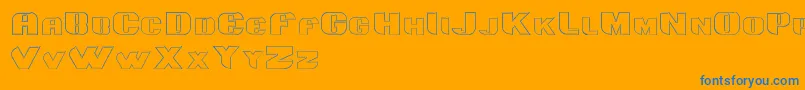Grotesca3D Font – Blue Fonts on Orange Background