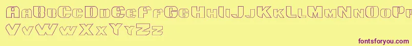 Grotesca3D-Schriftart – Violette Schriften auf gelbem Hintergrund