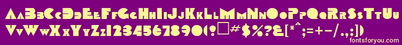 Oclock Font – Yellow Fonts on Purple Background