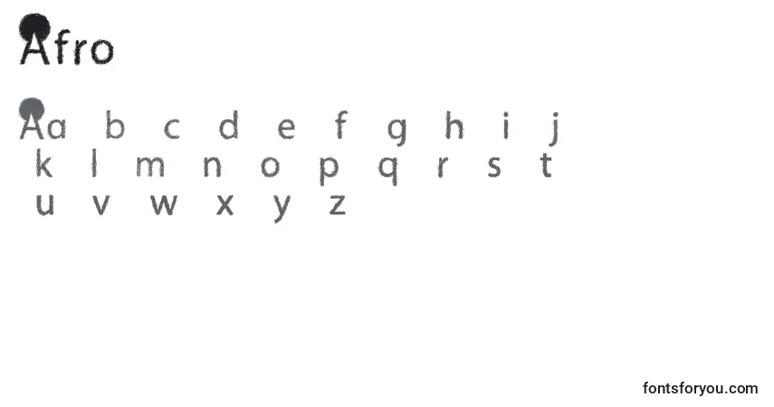 Schriftart Afro – Alphabet, Zahlen, spezielle Symbole