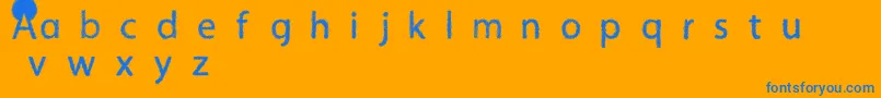 Afro Font – Blue Fonts on Orange Background