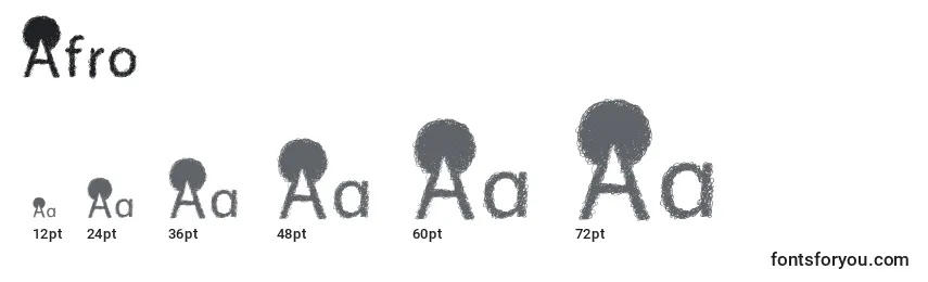 Größen der Schriftart Afro