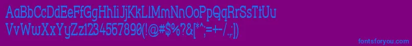 StreetCornerSlabNarrow-Schriftart – Blaue Schriften auf violettem Hintergrund