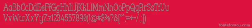 StreetCornerSlabNarrow Font – Gray Fonts on Red Background