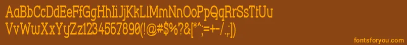 StreetCornerSlabNarrow Font – Orange Fonts on Brown Background