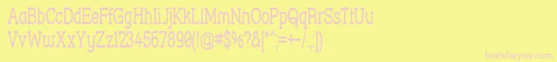 StreetCornerSlabNarrow Font – Pink Fonts on Yellow Background