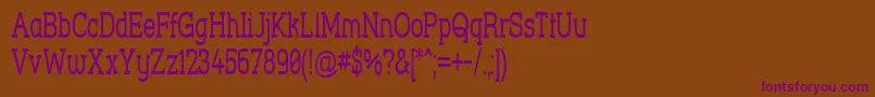 StreetCornerSlabNarrow Font – Purple Fonts on Brown Background