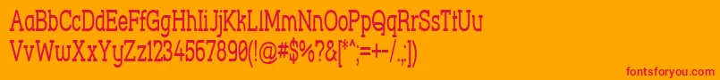 StreetCornerSlabNarrow Font – Red Fonts on Orange Background