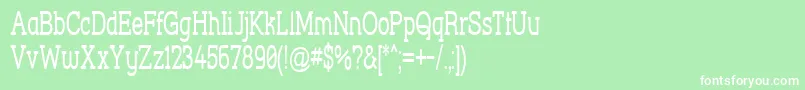 StreetCornerSlabNarrow Font – White Fonts on Green Background