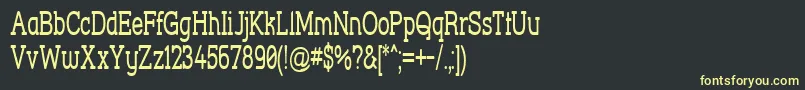 フォントStreetCornerSlabNarrow – 黒い背景に黄色の文字