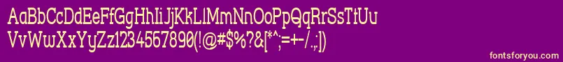 StreetCornerSlabNarrow Font – Yellow Fonts on Purple Background