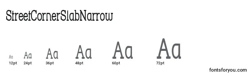 StreetCornerSlabNarrow Font Sizes