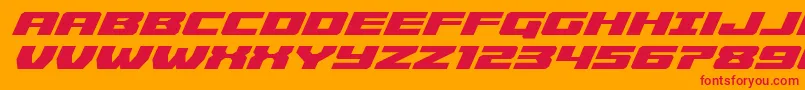 フォントCruiserfortressexpandital – オレンジの背景に赤い文字
