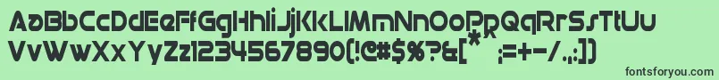 DatacronCondensed-fontti – mustat fontit vihreällä taustalla