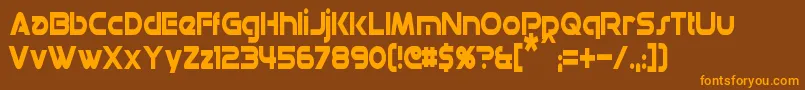 DatacronCondensed Font – Orange Fonts on Brown Background