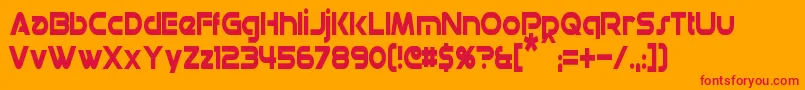DatacronCondensed Font – Red Fonts on Orange Background