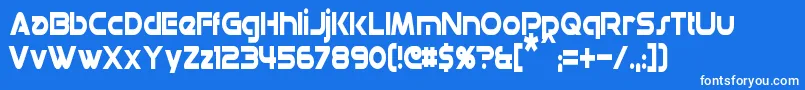 DatacronCondensed-fontti – valkoiset fontit sinisellä taustalla