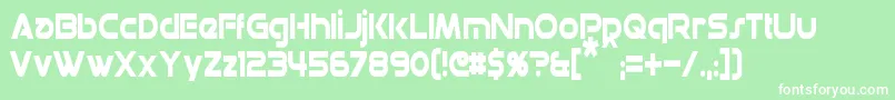 Czcionka DatacronCondensed – białe czcionki na zielonym tle