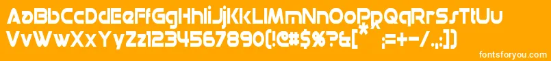 DatacronCondensed Font – White Fonts on Orange Background