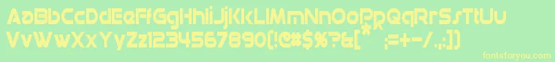 DatacronCondensed Font – Yellow Fonts on Green Background