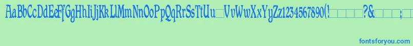 Shrewsbury ffy Font – Blue Fonts on Green Background