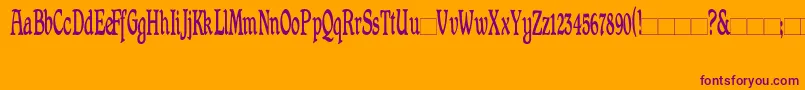 Shrewsbury ffy Font – Purple Fonts on Orange Background