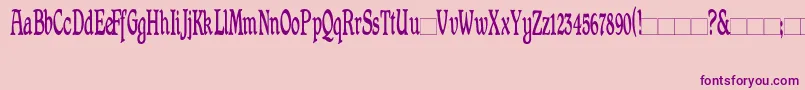 Shrewsbury ffy-Schriftart – Violette Schriften auf rosa Hintergrund