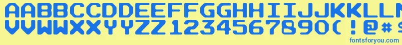 ArcadeRounded Font – Blue Fonts on Yellow Background