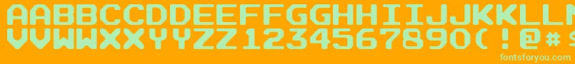 Czcionka ArcadeRounded – zielone czcionki na pomarańczowym tle