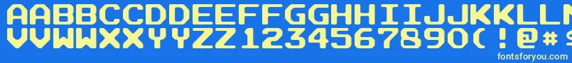フォントArcadeRounded – 黄色の文字、青い背景