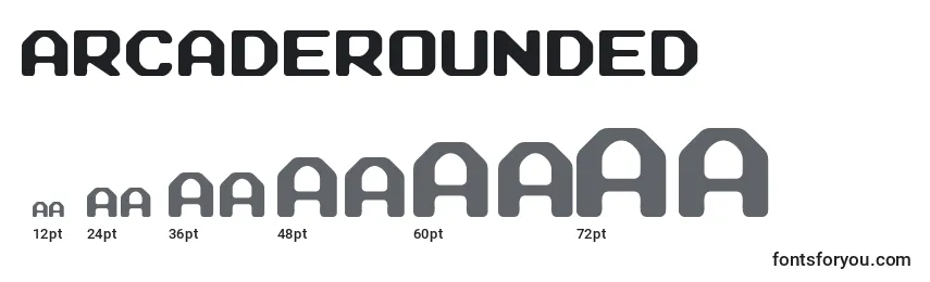 Размеры шрифта ArcadeRounded
