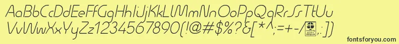 QuesatLightItalicDemo Font – Black Fonts on Yellow Background
