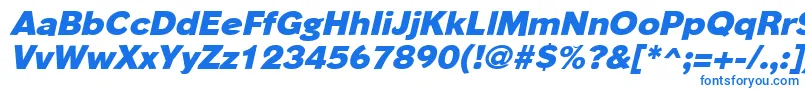 Czcionka PhinsterheavyItalic – niebieskie czcionki