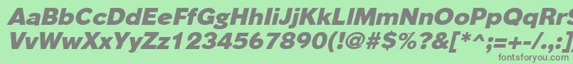 Fonte PhinsterheavyItalic – fontes cinzas em um fundo verde