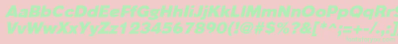 PhinsterheavyItalic Font – Green Fonts on Pink Background